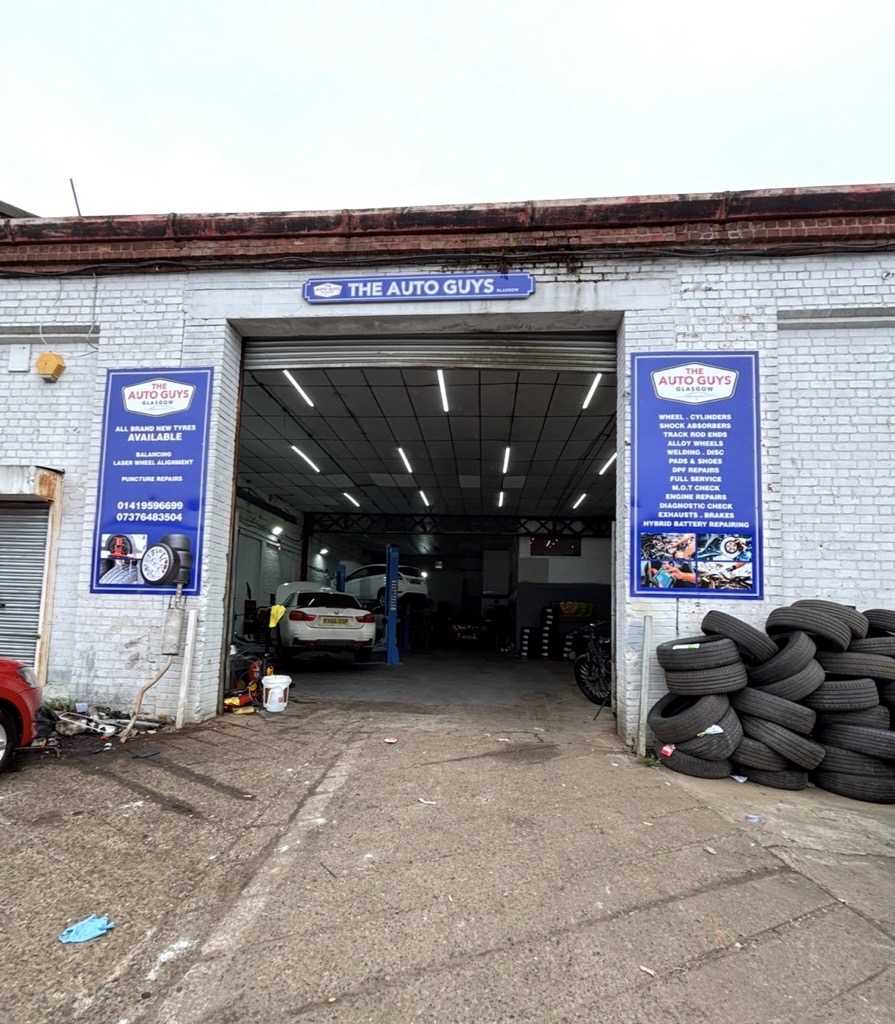 The front of the garage